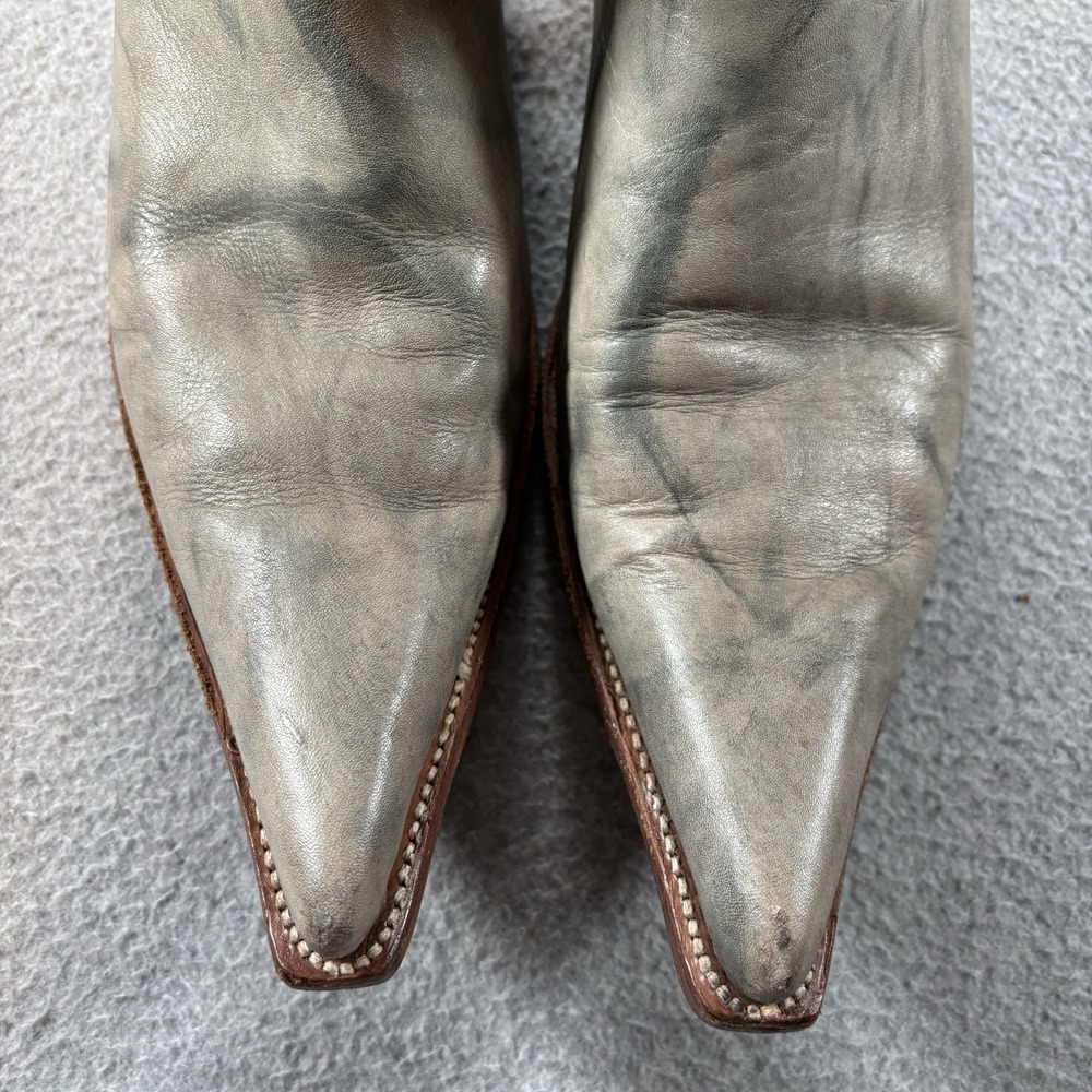 Aguila Real Western Cowboy Boots Mens Size 10 Gray Distressed Leather Square Toe - Picture 2 of 16